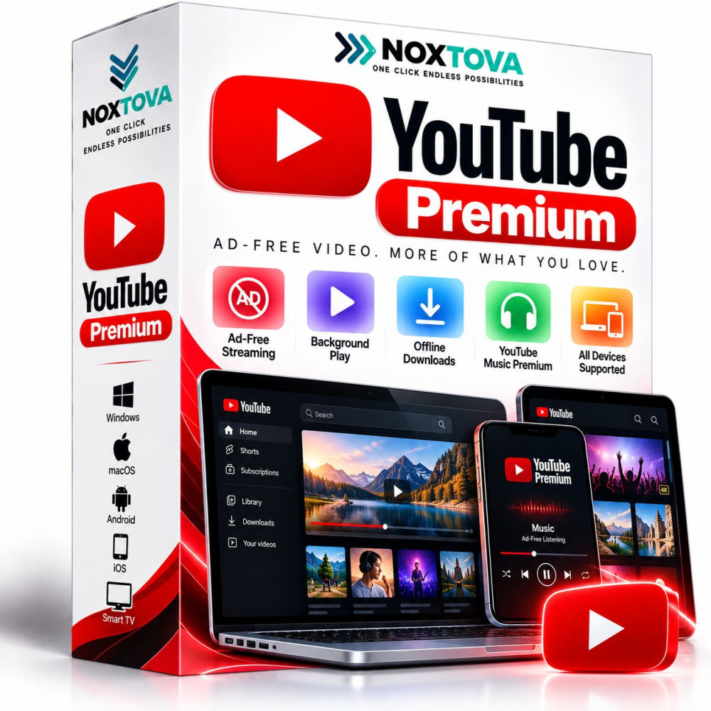 YouTube Premium – 1 Month, 3 Months & 1 Year Subscription